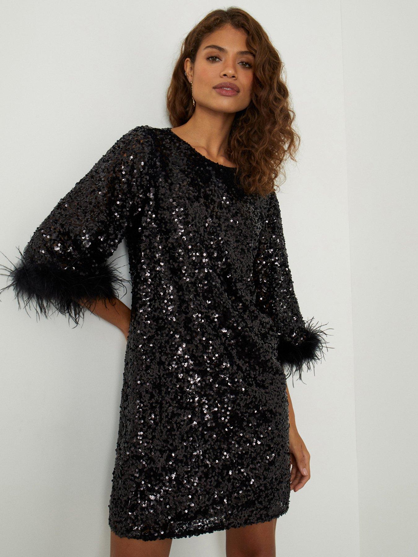 monsoon black evening dress