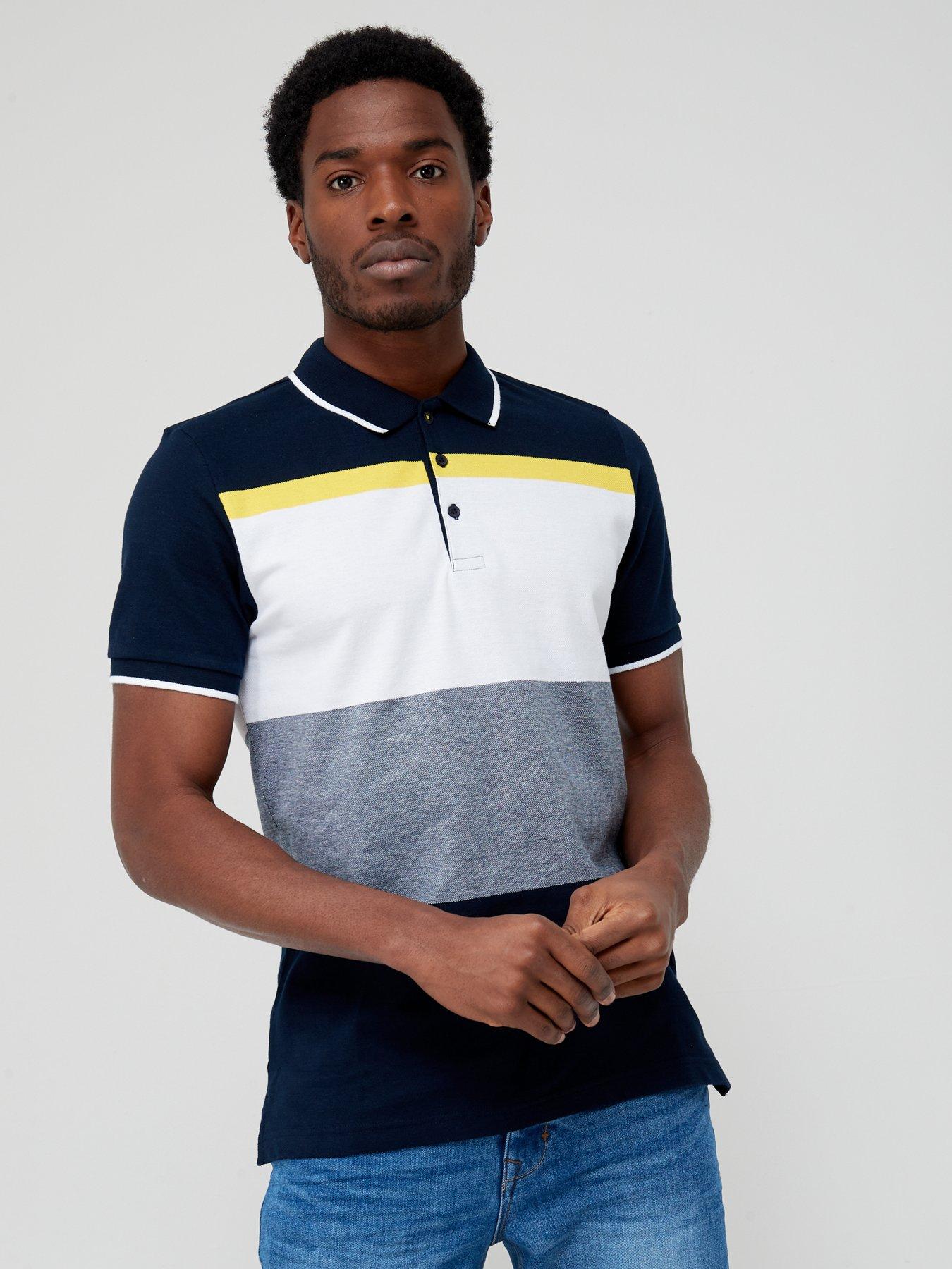 Very Man Colour Block Polo Shirt - Multi | very.co.uk