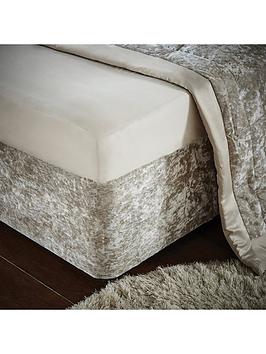 Product photograph of Catherine Lansfield Crushed Velvet Divan Base Wrap - Champagne from very.co.uk
