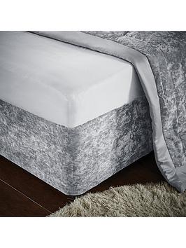 Product photograph of Catherine Lansfield Crushed Velvet Divan Base Wrap - Silver from very.co.uk