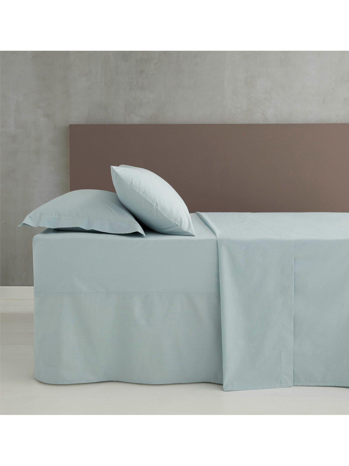 Product photograph of Catherine Lansfield Easy Iron Percale Fitted Sheet - Duck Egg from very.co.uk