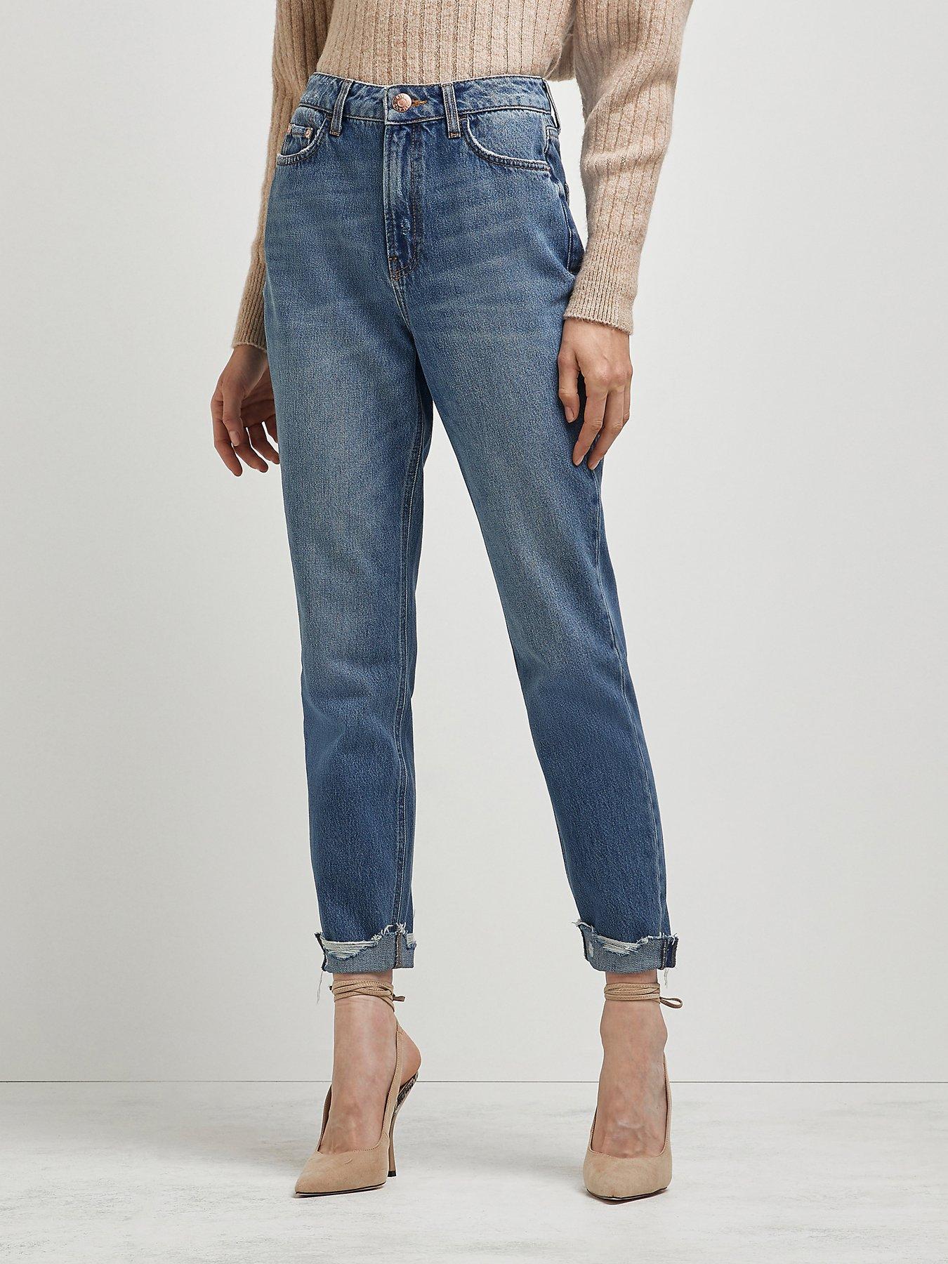 River Island High Waisted Mom Jeans - Blue