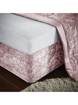 Product photograph of Catherine Lansfield Crushed Velvet Divan Base Wrap - Blush from very.co.uk