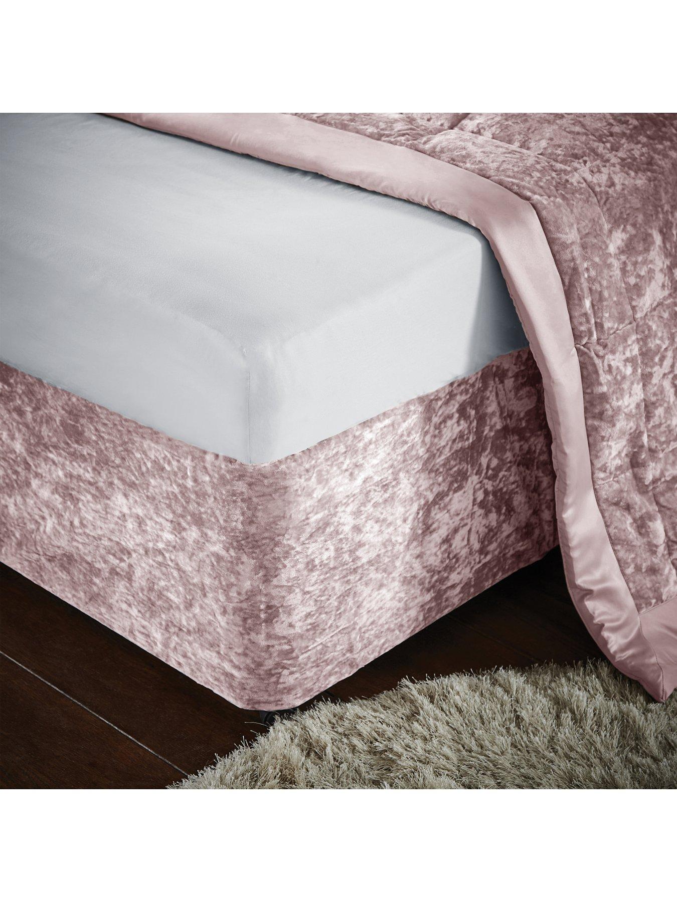 Catherine Lansfield Crushed Velvet Divan Base Wrap - Blush