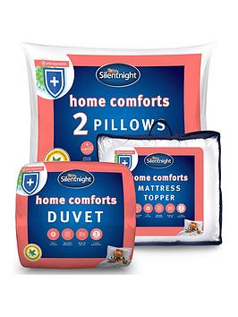 Silentnight Home Comforts 10.5 Tog Duvet, Pillow Pair And Mattress Topper Bundle