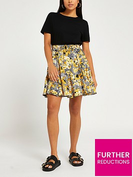 ri-petite-floral-mini-flounce-skirt-black