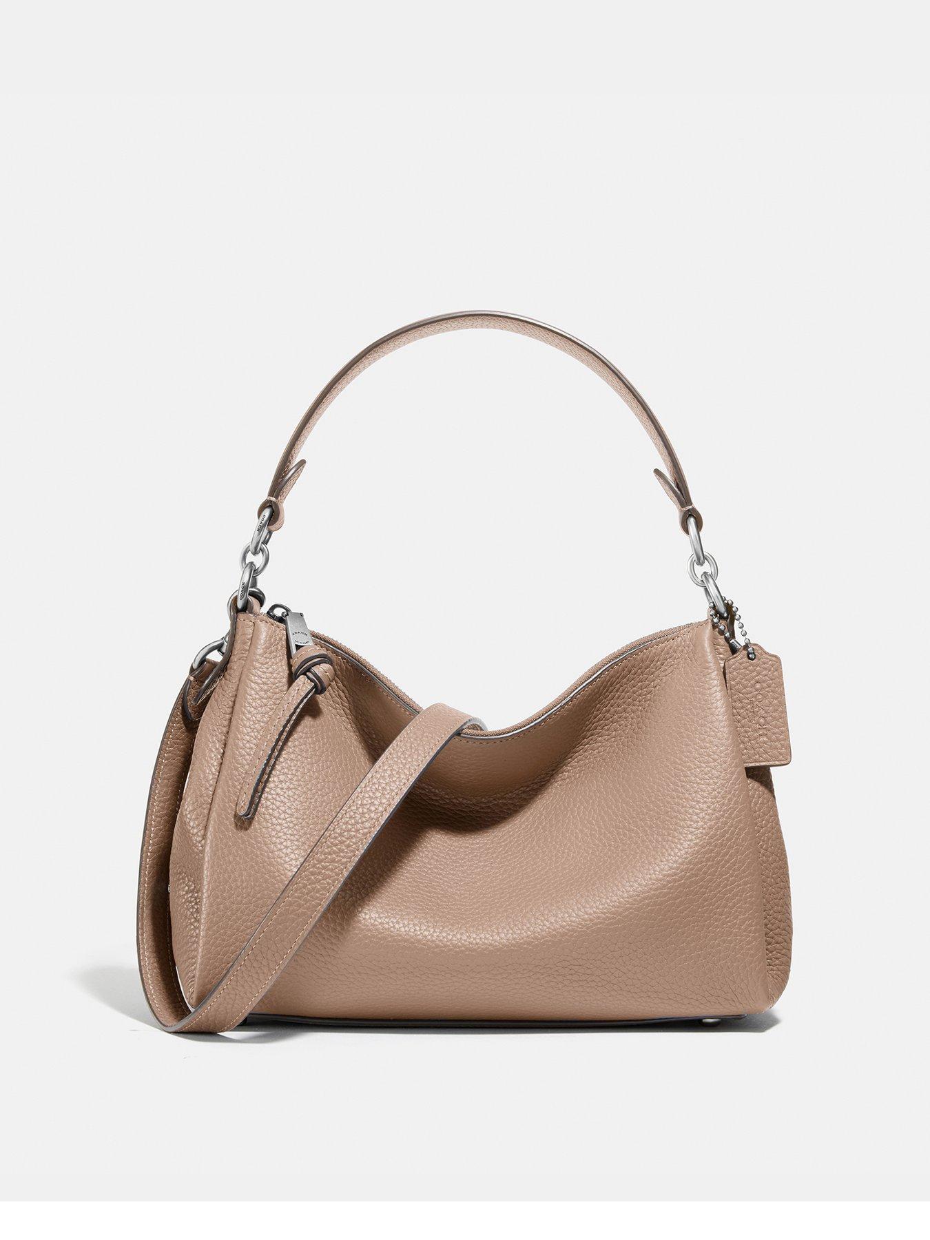 COACH Shay Soft Pebble Leather Crossbody Bag Taupe very.co.uk