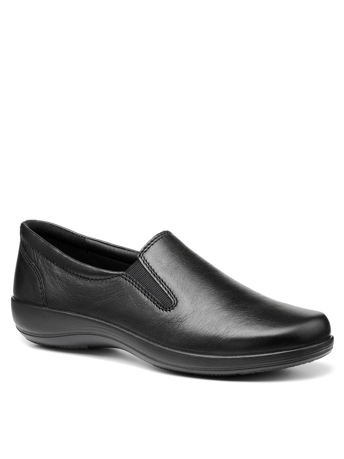 Hotter Glove II Wide Fit Flat Shoes - Black