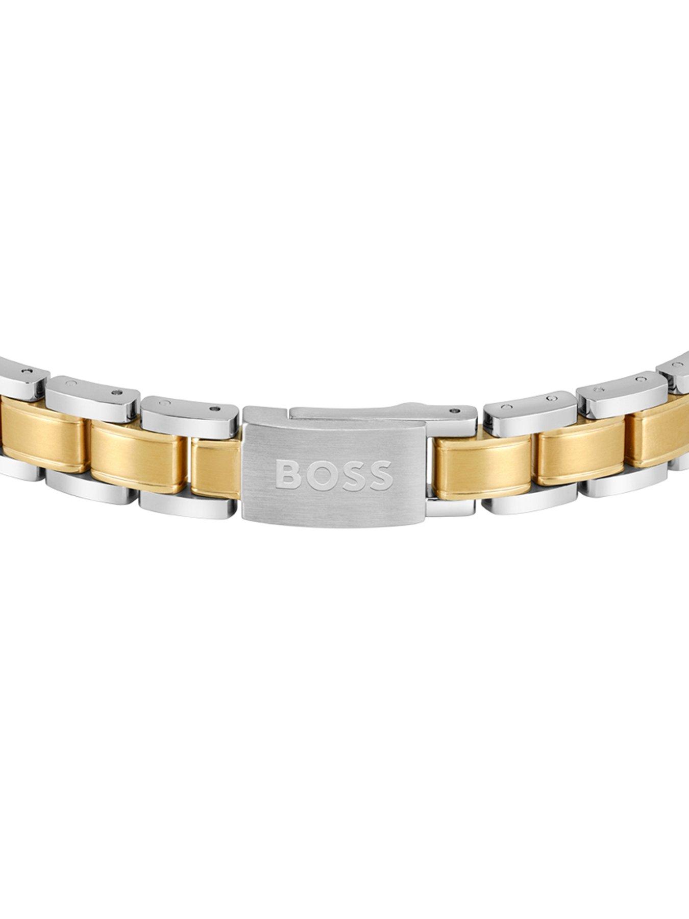 BOSS Gents BOSS Metal Link Essentials TwoTone Bracelet Very.co.uk