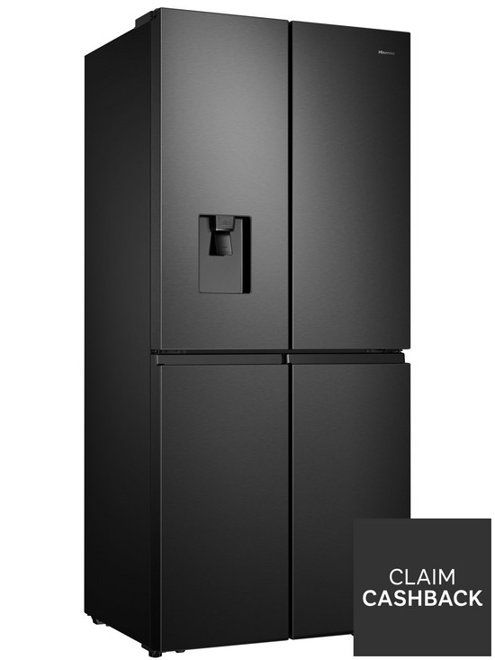 stillFront image of hisense-rq560n4wbf-79cm-wide-total-non-frost-american-style-multi-door-fridge-freezer-with-water-dispenser-black