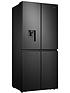  image of hisense-rq560n4wbf-79cm-wide-total-non-frost-american-style-multi-door-fridge-freezer-with-water-dispenser-black