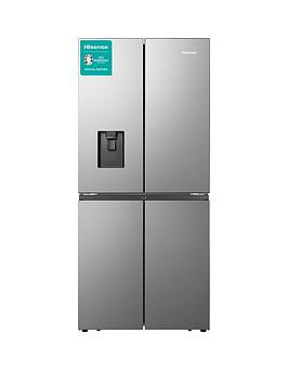 Hisense Rq560N4Wcf 79Cm Wide Total Non-Frost American Style Multi-Door Fridge Freezer With Water Dispenser - Stainless Steel Look