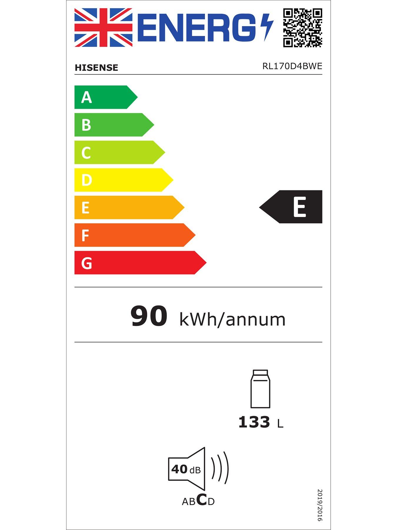 Image 6 of 6 of Hisense RL170D4BWE 55cm Wide Under-Counter Fridge - White