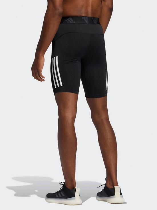 stillFront image of adidas-techfit-3-stripes-short-tights