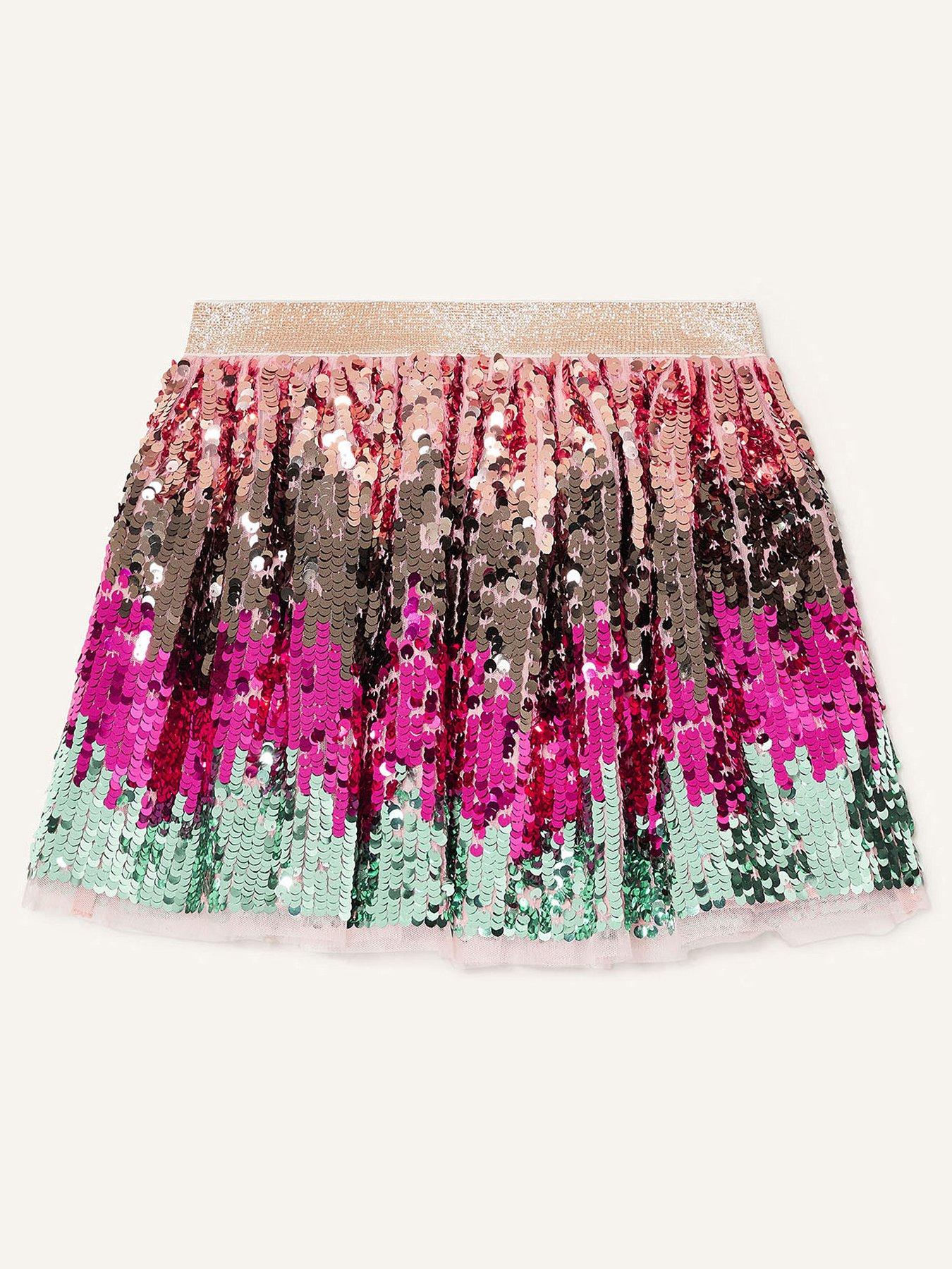  Girls Multi Sequin Skirt - Multi