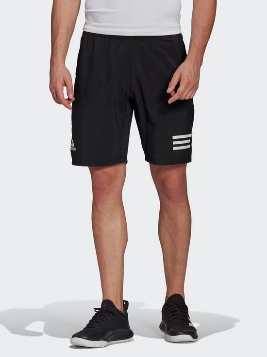 front image of adidas-club-tennis-3-stripes-shorts