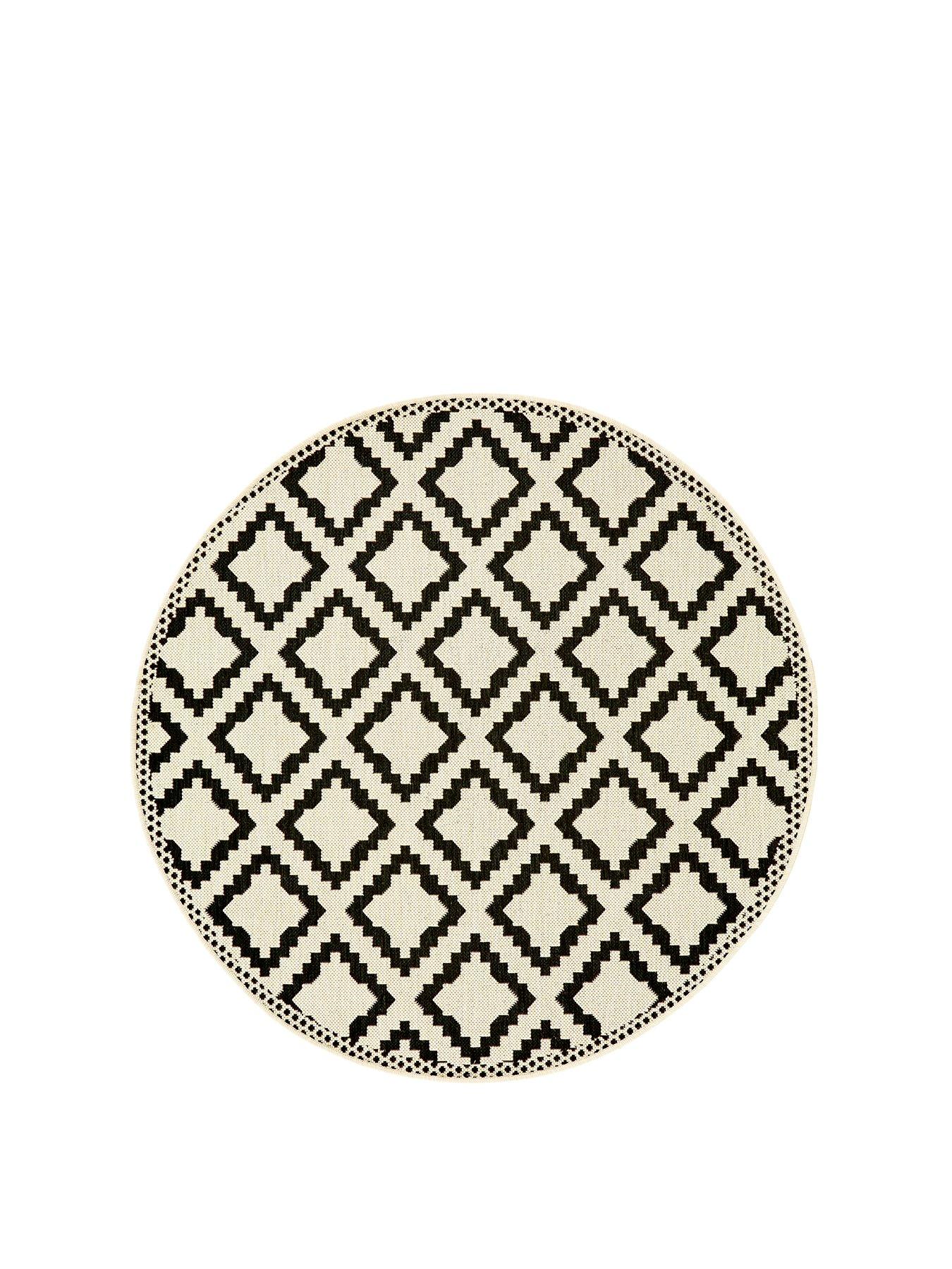 Product photograph of Kamina Flatweave Circle Rug from very.co.uk