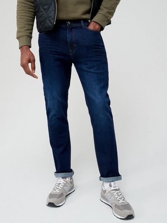 front image of very-man-premium-slim-stretch-jeans-indigo