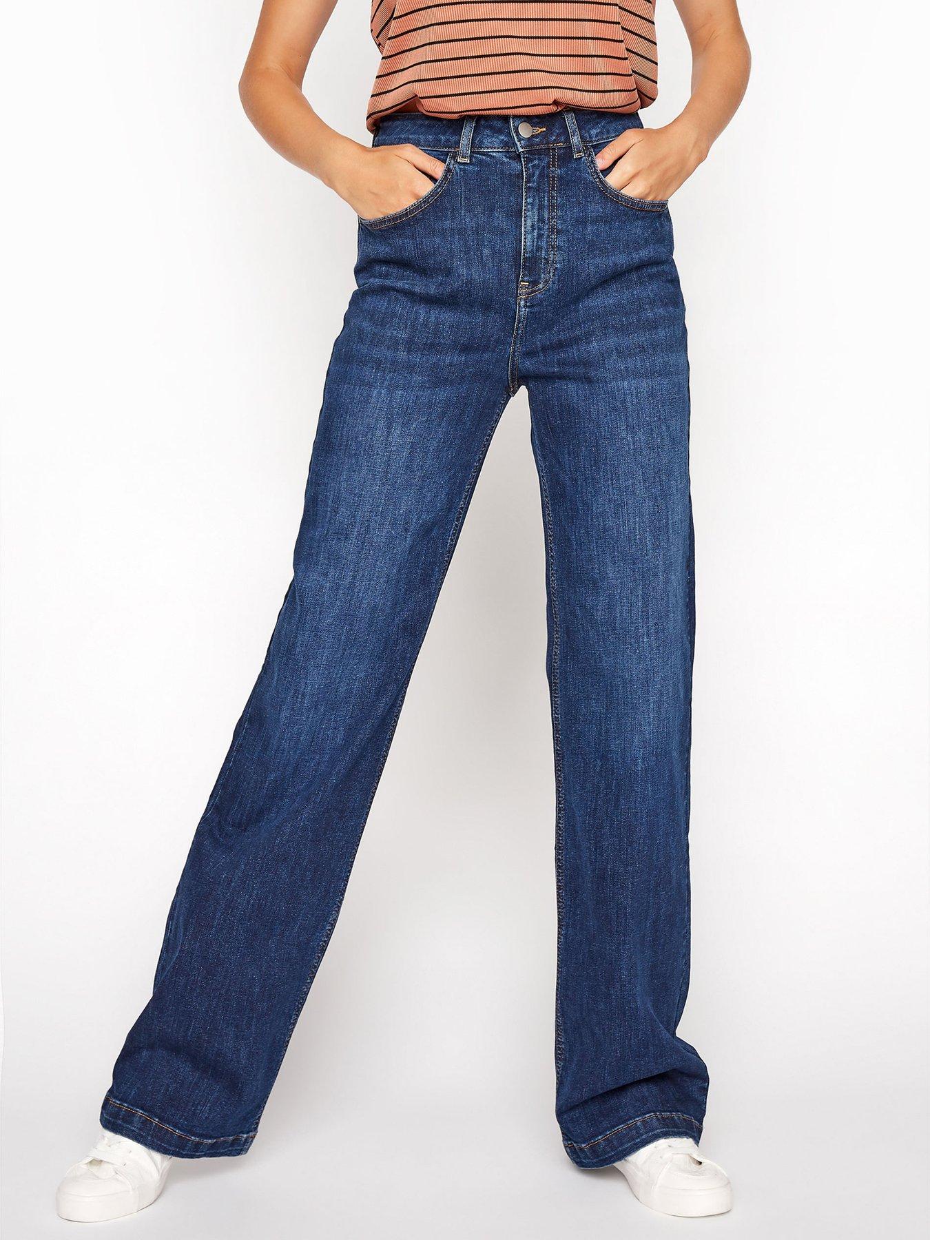  Long Tall Sally Wide Leg Jeans - Dark Blue