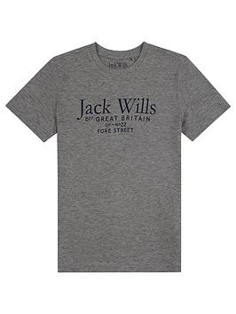 jack wills boys script short sleeve t-shirt - grey