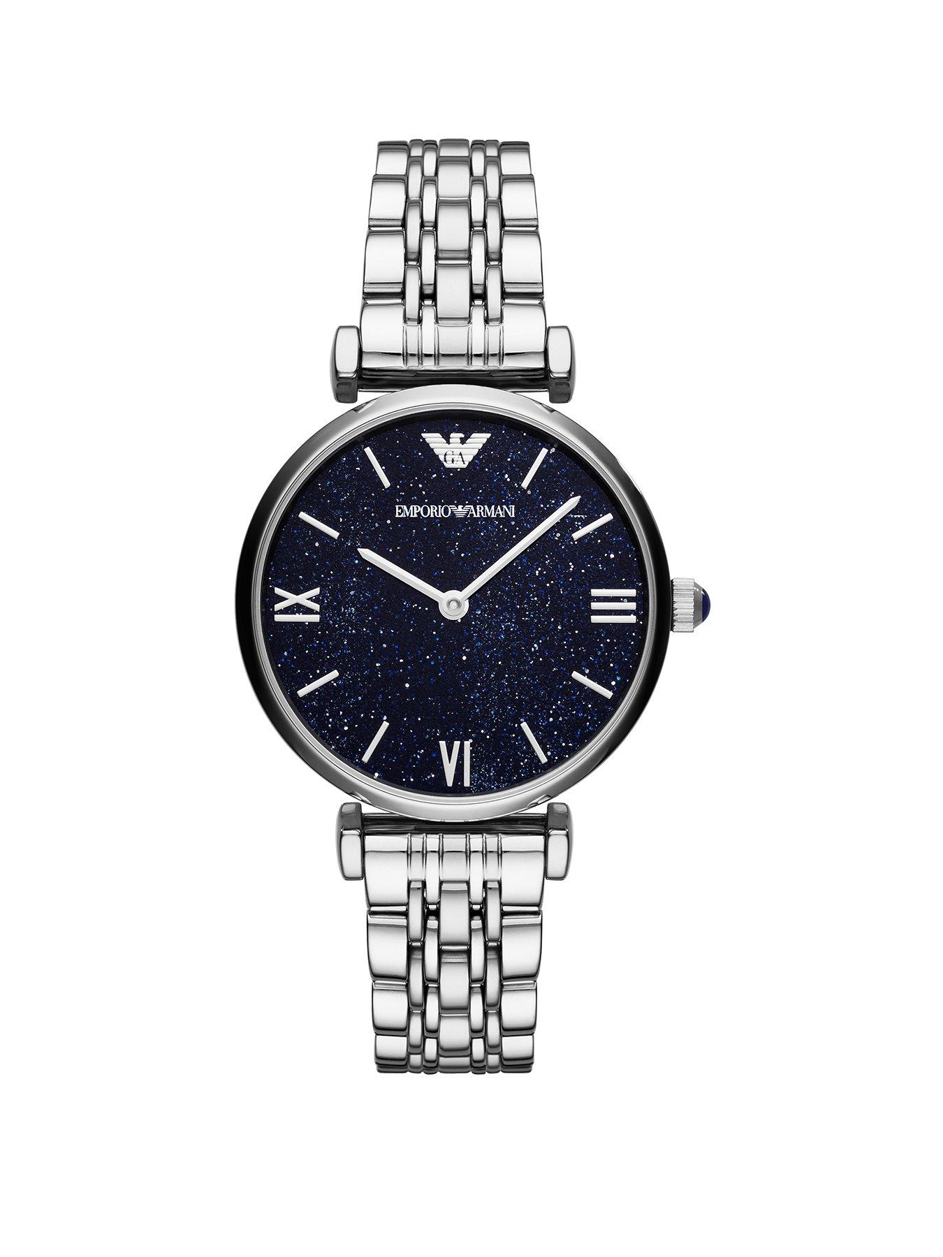 Product photograph of Emporio Armani Womens Two-hand Stainless Steel Watch from very.co.uk