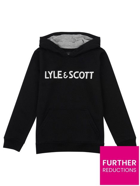 lyle-scott-boys-logo-pullovernbsphoodie-black