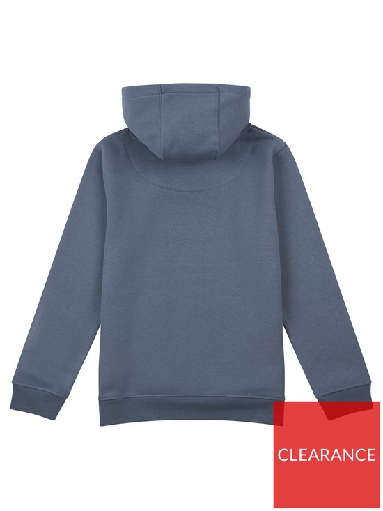 back image of lyle-scott-boys-logo-oth-hoodie-blue