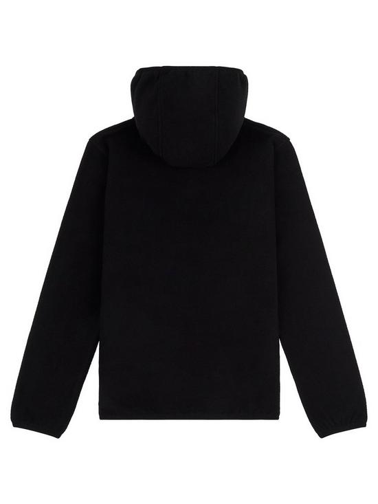 back image of lyle-scott-boys-quarter-zip-micro-fleece-hoodie-black