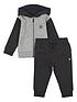  image of lyle-scott-toddler-boys-colour-block-zip-hoodie-and-jog-set-grey