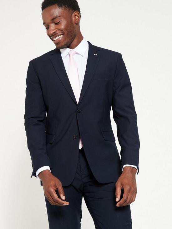 front image of very-man-regular-fit-stretch-suit-jacket-navy