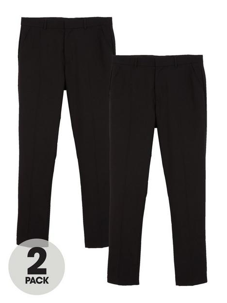 very-man-regular-fit-stretch-suit-trouser-2-pack-black