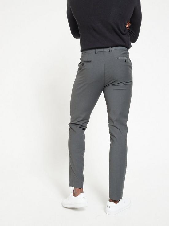 stillFront image of very-man-slim-fit-stretch-trouser-charcoal