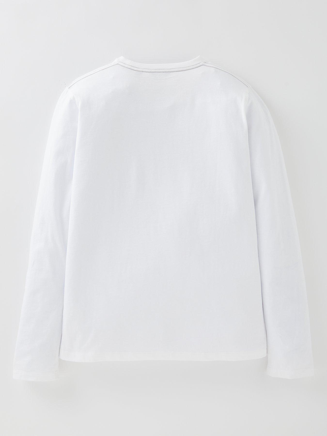 Kids Boys Archive Shield Long Sleeve T-shirt - White