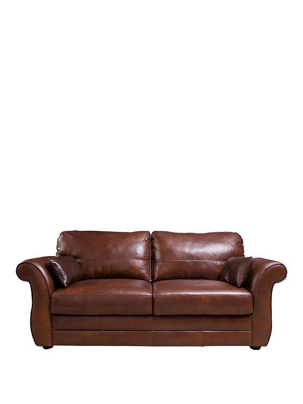 Vantage Italian Leather 3 Seater Sofa, Leather 3 Seater Sofa Bed Uk