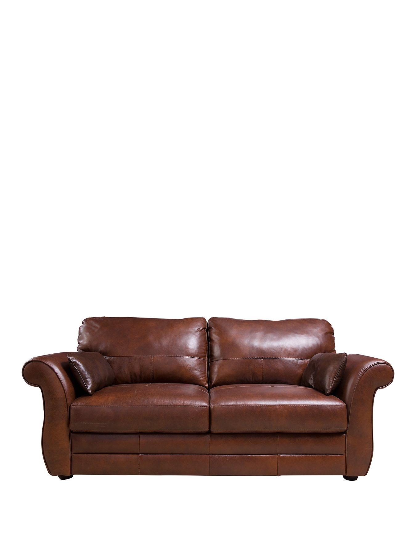 Product photograph of Vantage Italian Leather 3 Seater Sofa from very.co.uk