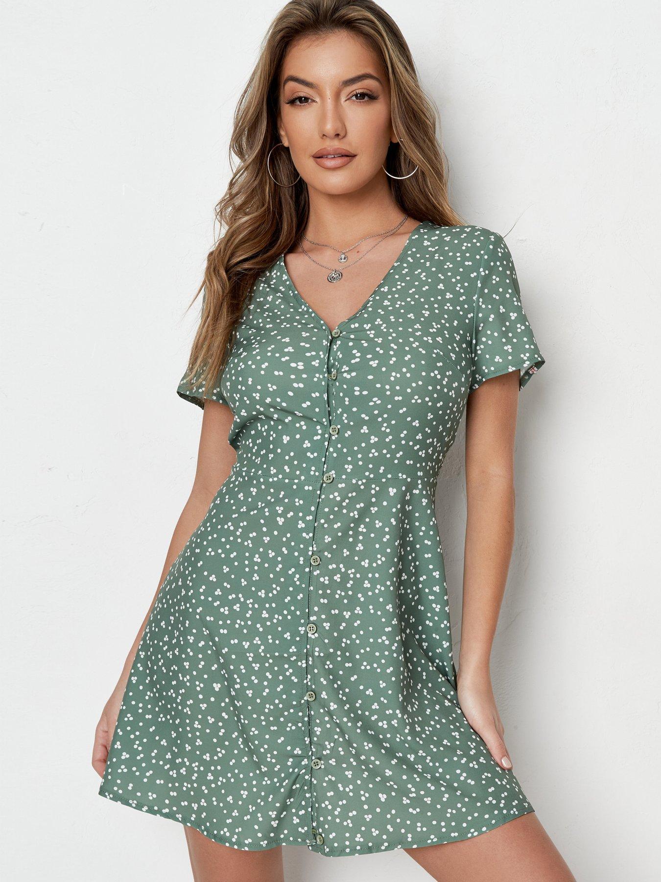 button through summer dress