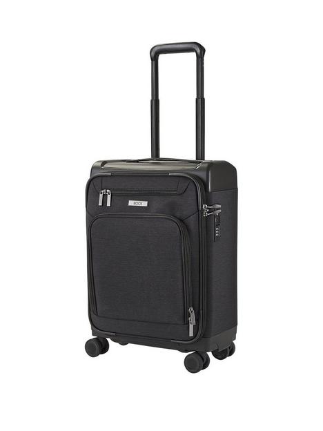 rock-luggage-parker-8-wheel-suitcase-cabin-black
