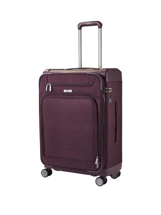 front image of rock-luggage-parker-8-wheel-suitcase-medium-purple