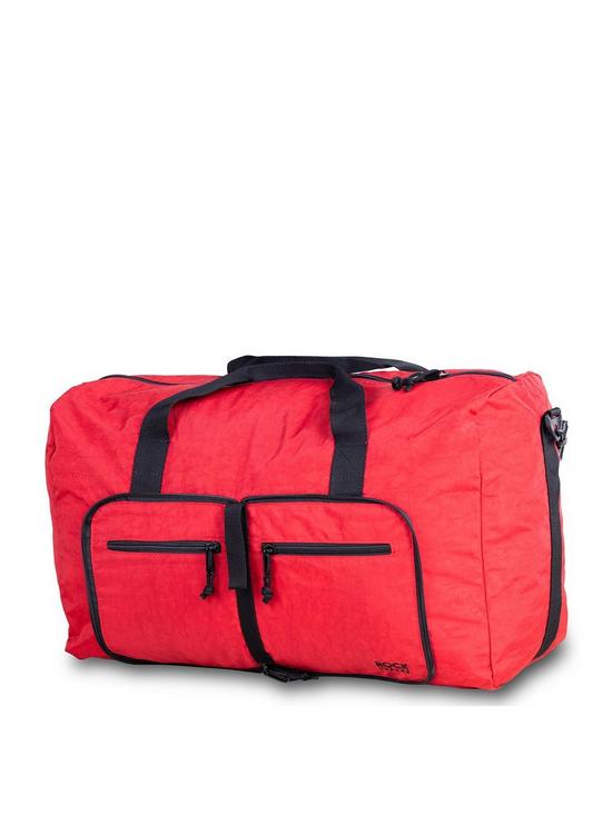 front image of rock-luggage-large-foldaway-holdall-red
