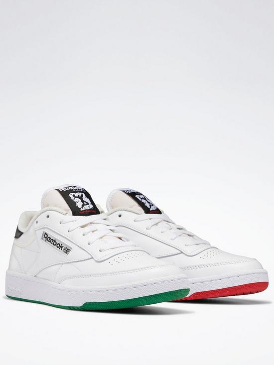 front image of reebok-human-rights-now-club-c-85-shoes