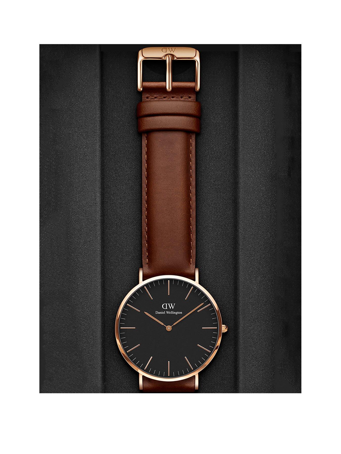 Daniel Wellington Classic St Mawes Leather Mens Watch | very.co.uk