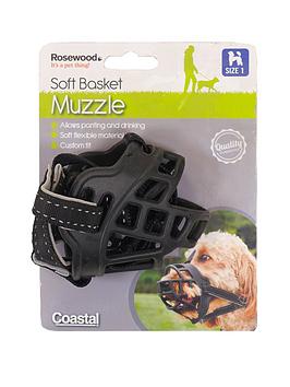 Product photograph of Rosewood Coastal Soft Basket Muzzle Black Size 2 from very.co.uk