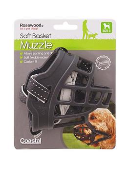 Product photograph of Rosewood Coastal Soft Basket Muzzle Black Size 3 from very.co.uk