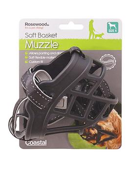 Product photograph of Rosewood Coastal Soft Basket Muzzle Black Size 4 from very.co.uk
