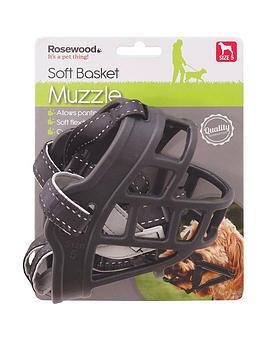 Product photograph of Rosewood Coastal Soft Basket Muzzle Black Size 5 from very.co.uk
