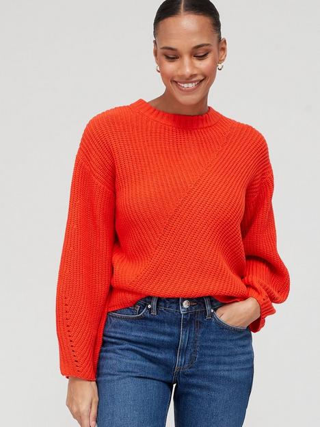 v-by-very-knitted-button-back-ribbed-jumper-bright-orange