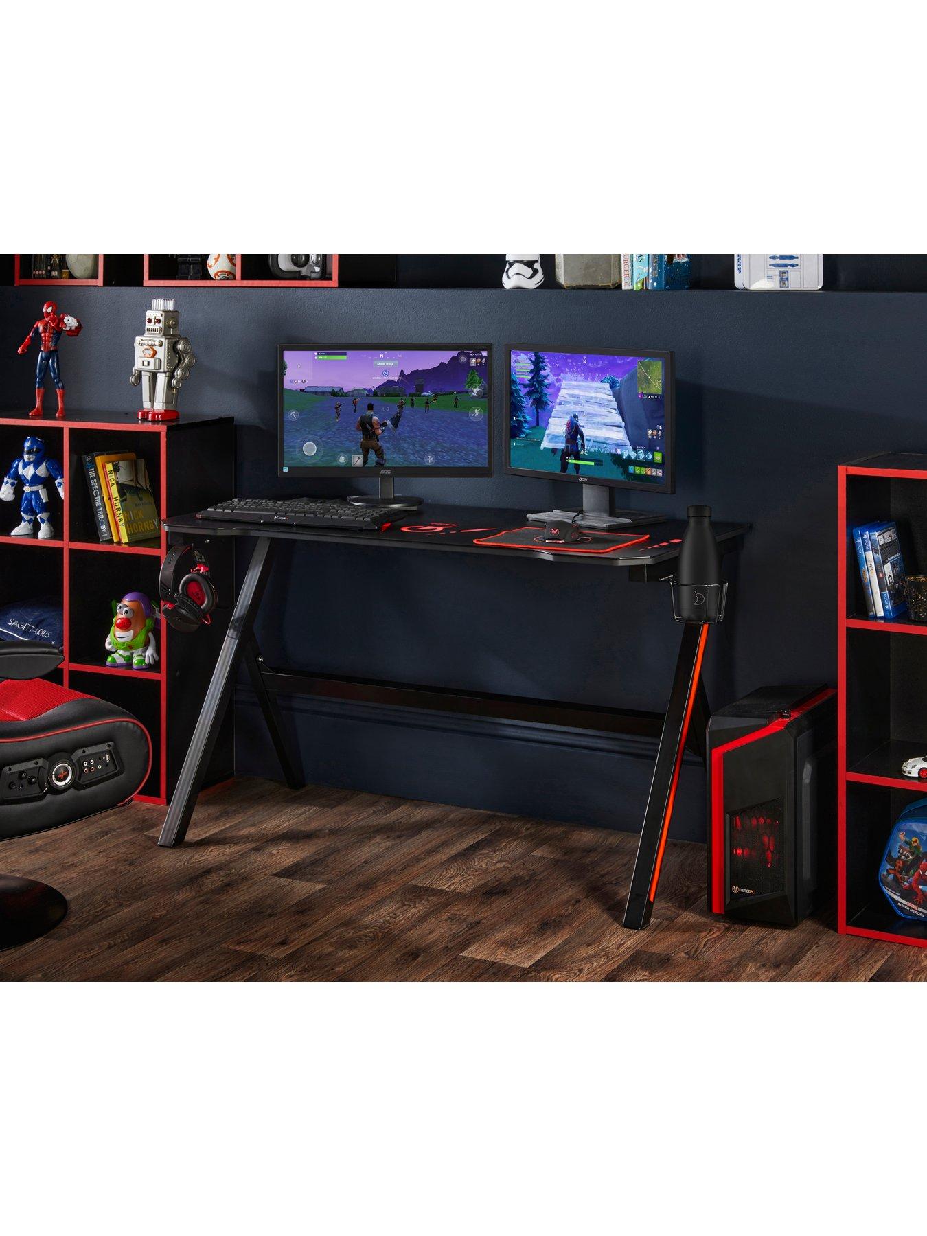 Lloyd Pascal Velar Gaming Desk with LED Light Black very.co.uk