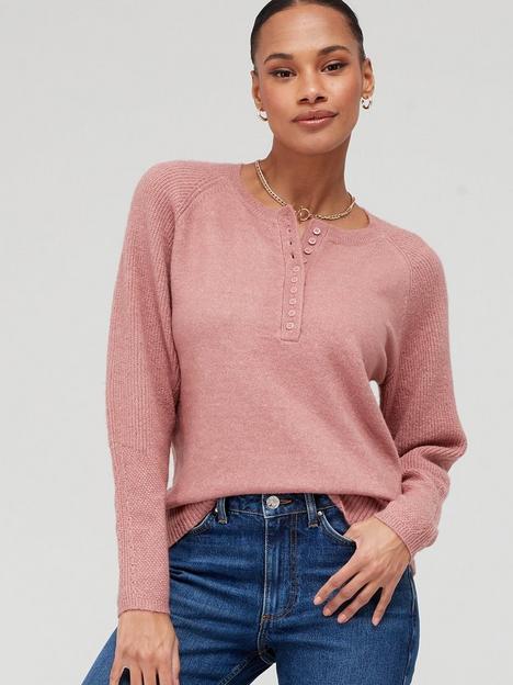 v-by-very-knitted-button-through-henley-jumper-rose