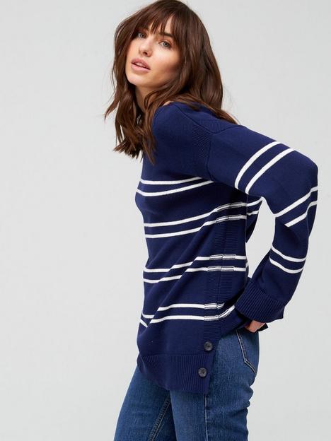 v-by-very-knitted-double-stripe-slash-neck-jumper-navy