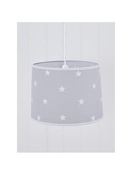 Product photograph of Great Little Trading Co Stardust Kids Easy Fit Ceiling Light Shade - Grey from very.co.uk